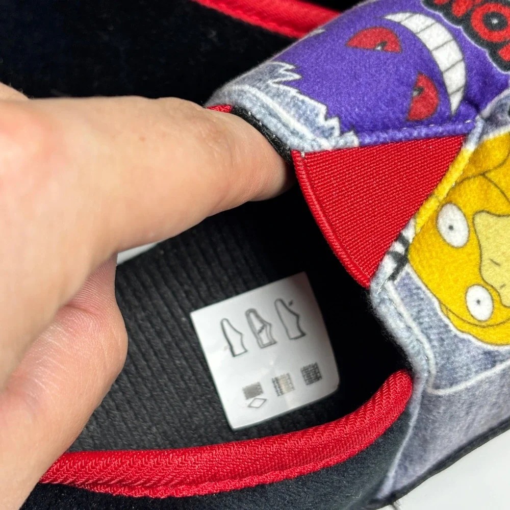 Pokemon Kids Slipper Shoes‎ Black Red Pikachu Gengar Eevee Size 13.5 US